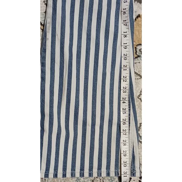 Rock & Roll Denim Womens Stripe High-Rise Flare Jeans tag 30x34 actual 30Wx31L - Picture 4 of 11